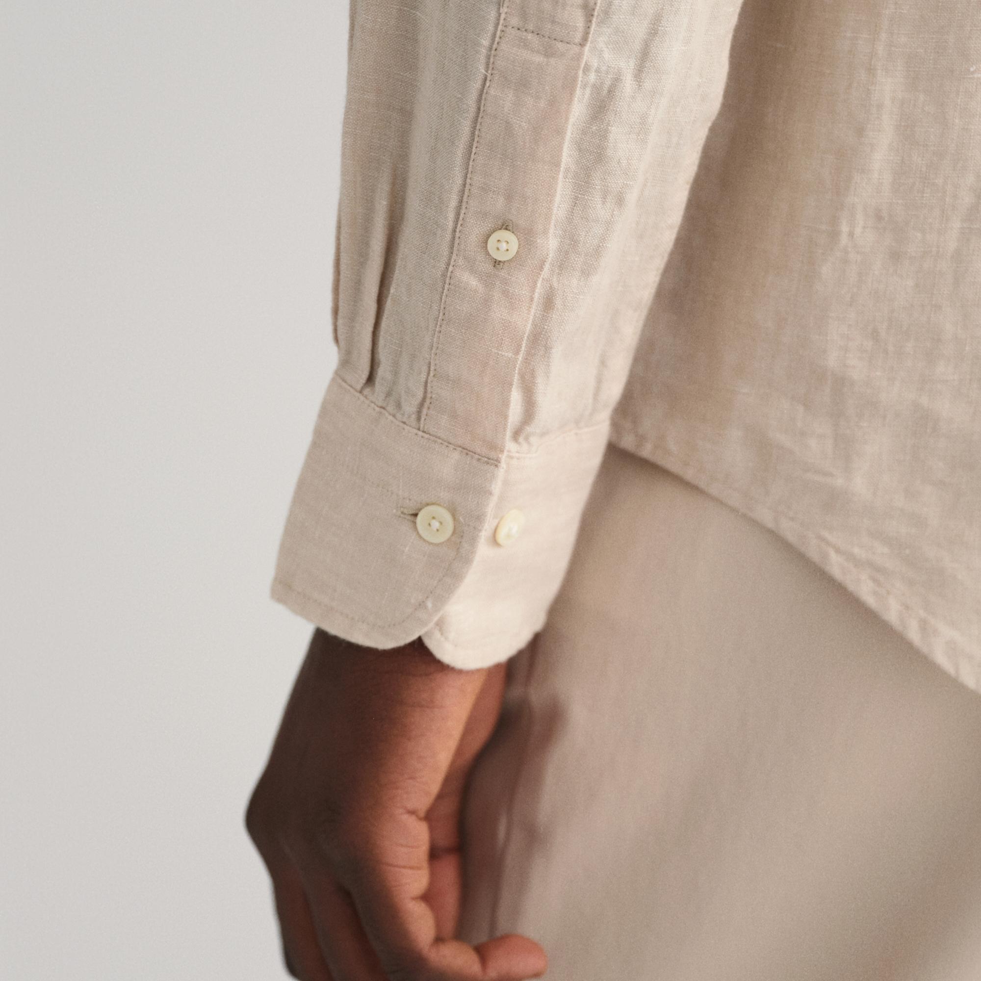 GANT Erkek Bej Regular Fit Keten Gömlek