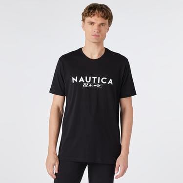  Nautica Erkek Siyah Kısa Kollu Standart Fit T-Shirt
