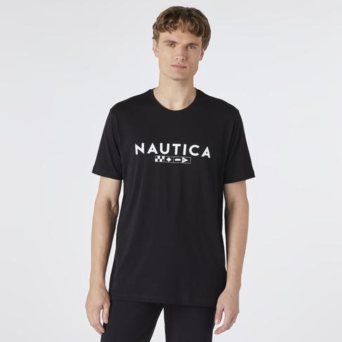  Nautica Erkek Siyah Kısa Kollu Standart Fit T-Shirt
