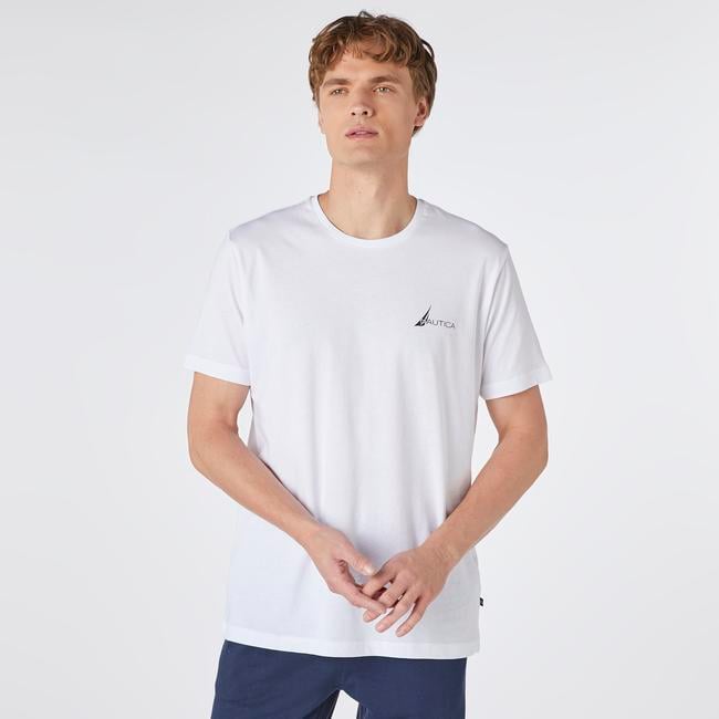  Nautica Erkek Beyaz Standart Fit T-Shirt