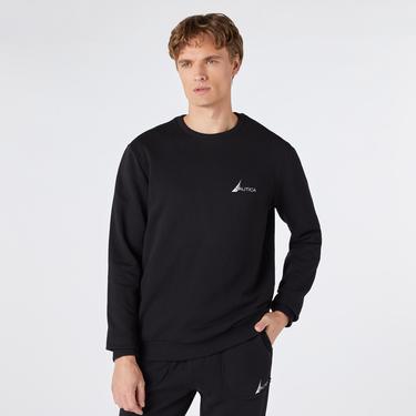  Nautica Erkek Siyah Standart Fit Sweatshirt