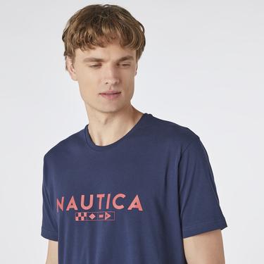  Nautica Erkek Lacivert Kısa Kollu Standart Fit T-Shirt