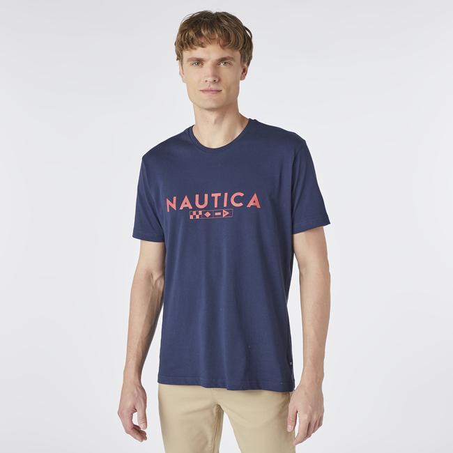  Nautica Erkek Lacivert Kısa Kollu Standart Fit T-Shirt