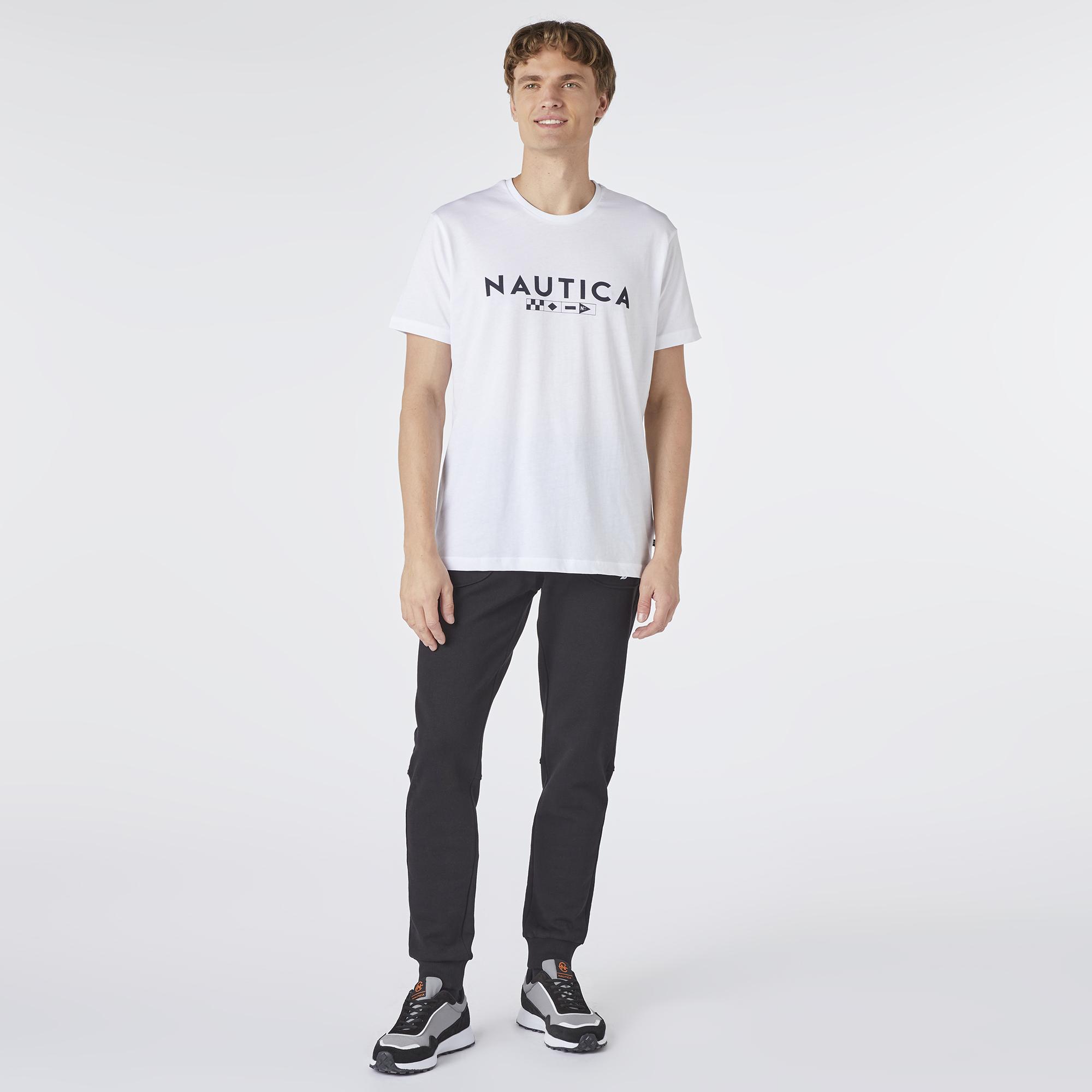 Nautica Erkek Beyaz Kısa Kollu Standart Fit T-Shirt