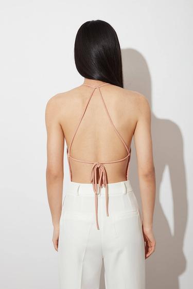  Sırtı Bağcık Detaylı Bodysuit