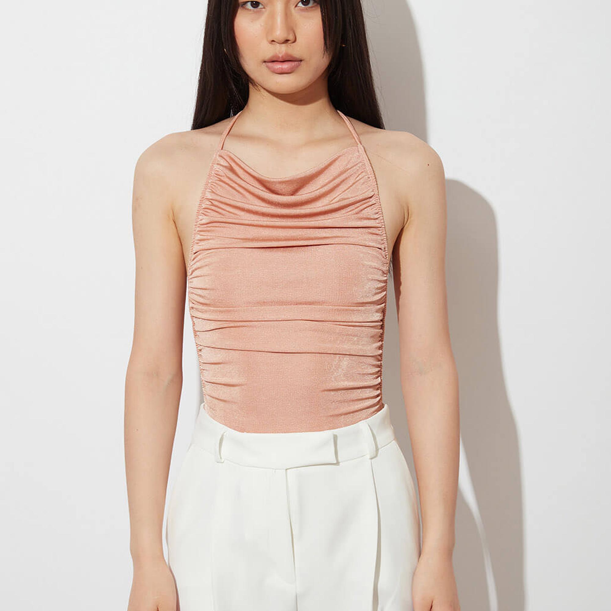 Sırtı Bağcık Detaylı Bodysuit