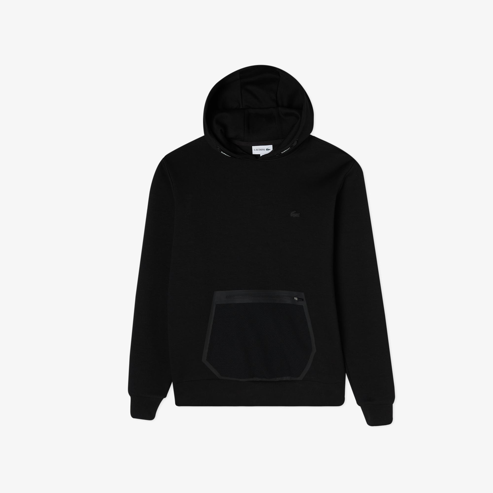 Erkek Slim Fit Kapüşonlu Siyah Sweatshirt