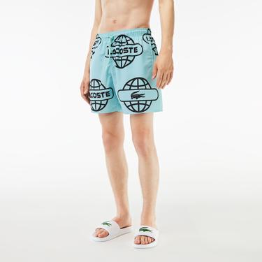  Erkek Baskılı Yeşil Şort