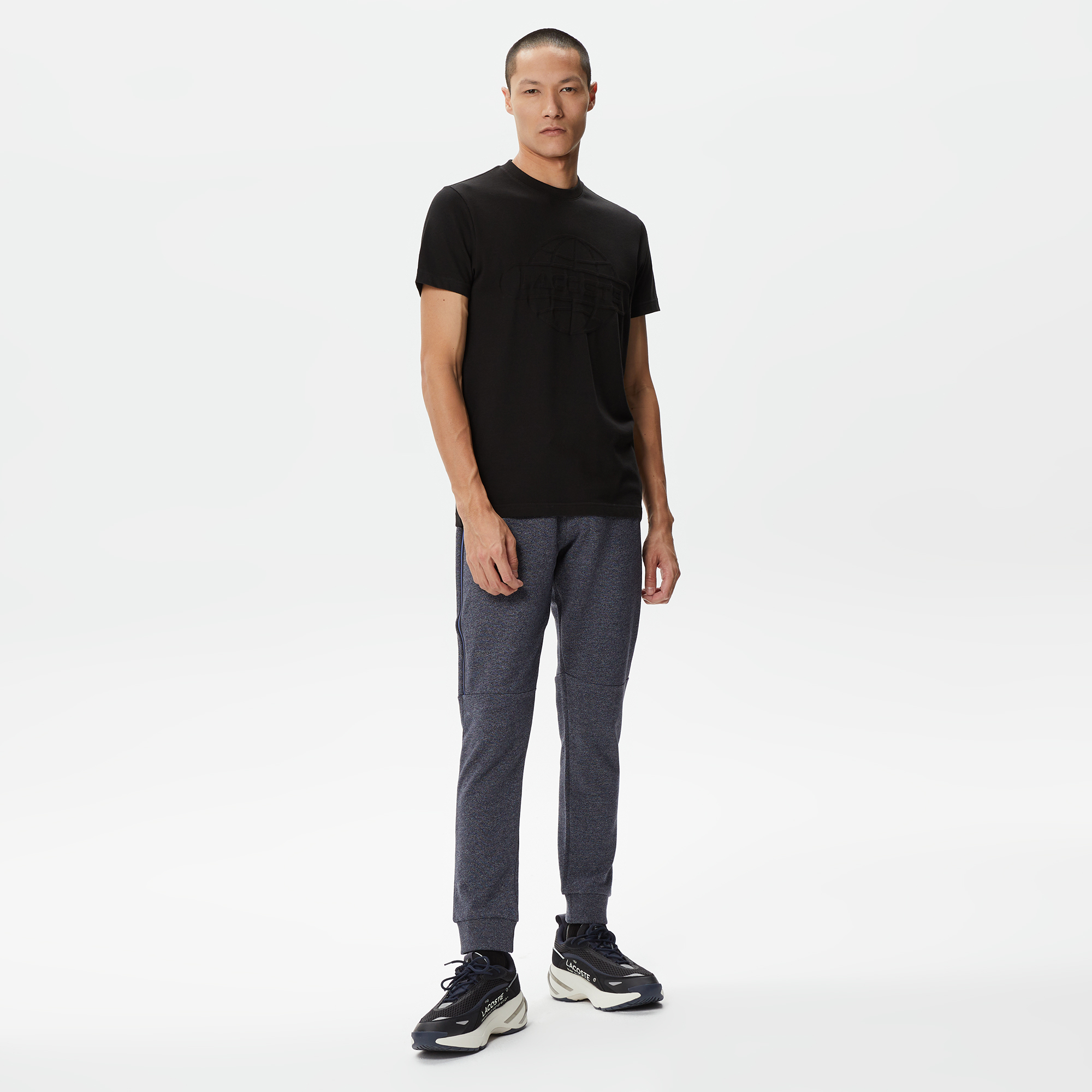  Erkek Slim Fit Renk Bloklu Lacivert Eşofman Altı