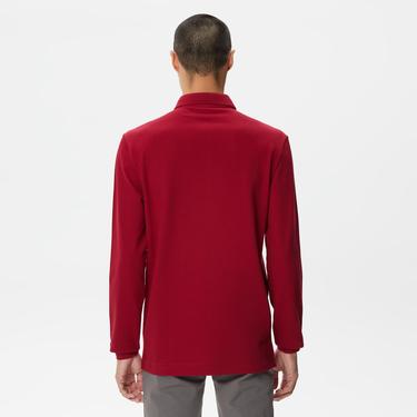  Lacoste Paris Erkek Regular Fit Uzun Kollu Bordo Polo