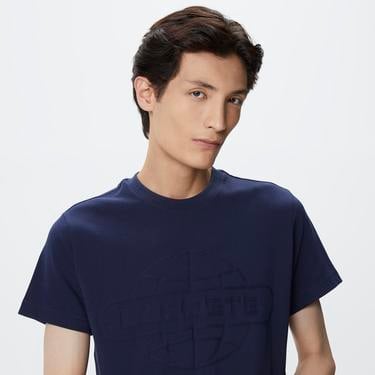 Erkek Regular Fit Bisiklet Yaka Baskılı Lacivert T-Shirt