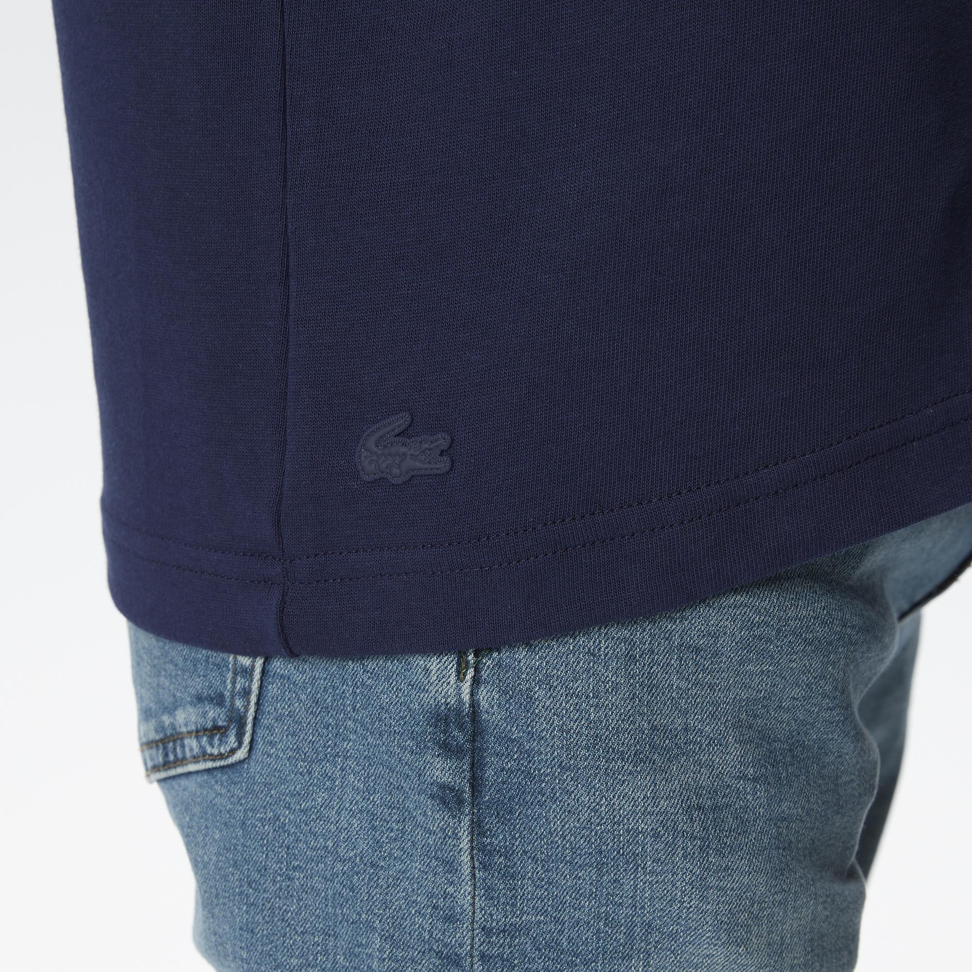 Erkek Regular Fit Bisiklet Yaka Baskılı Lacivert T-Shirt