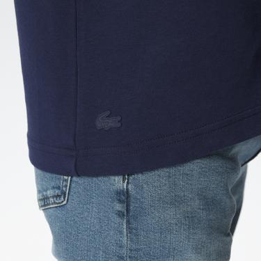  Erkek Regular Fit Bisiklet Yaka Baskılı Lacivert T-Shirt