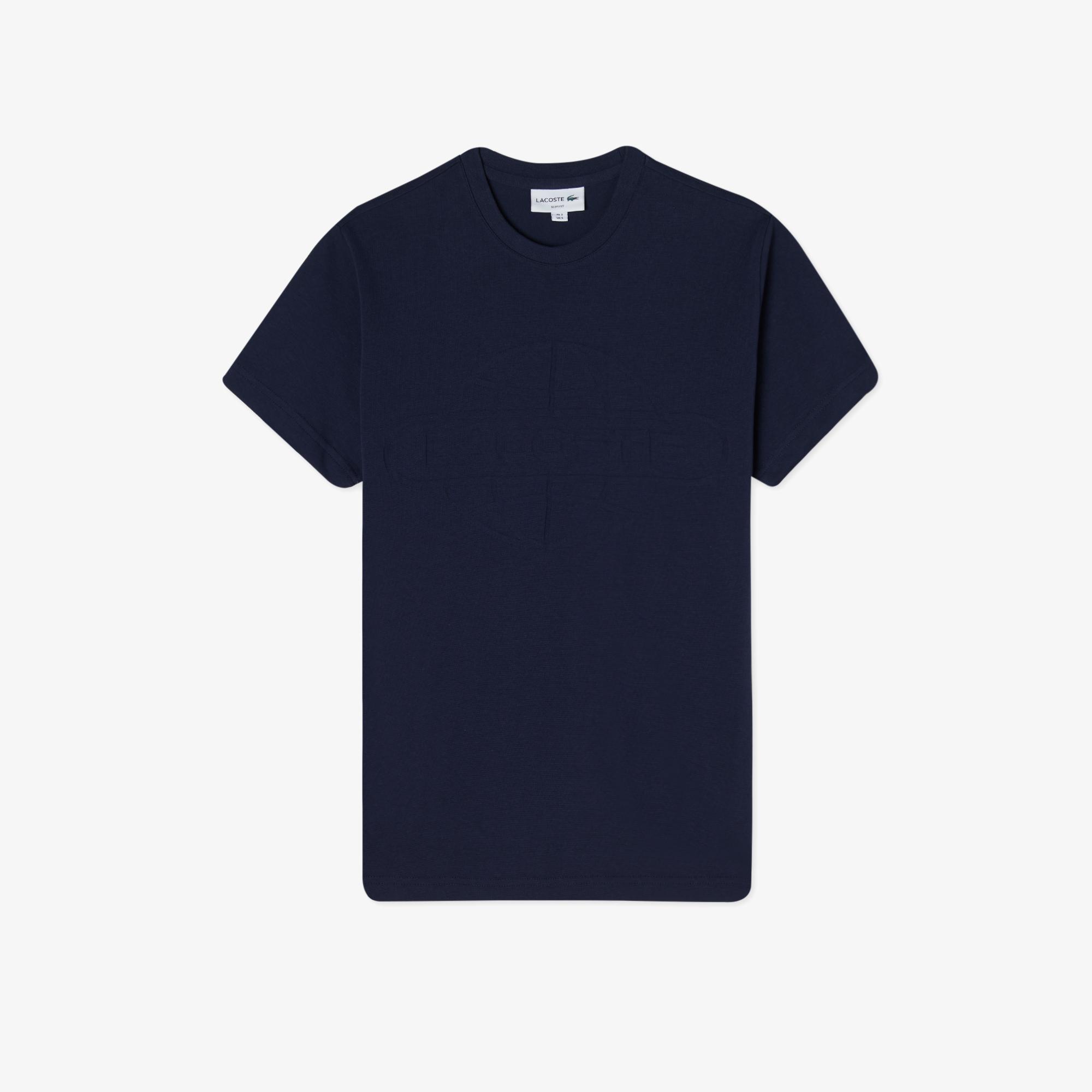 Erkek Regular Fit Bisiklet Yaka Baskılı Lacivert T-Shirt