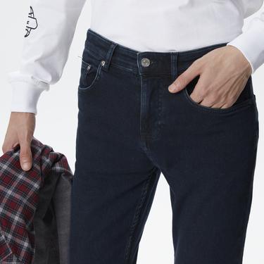  Erkek Slim Fit Lacivert Jean Pantolon