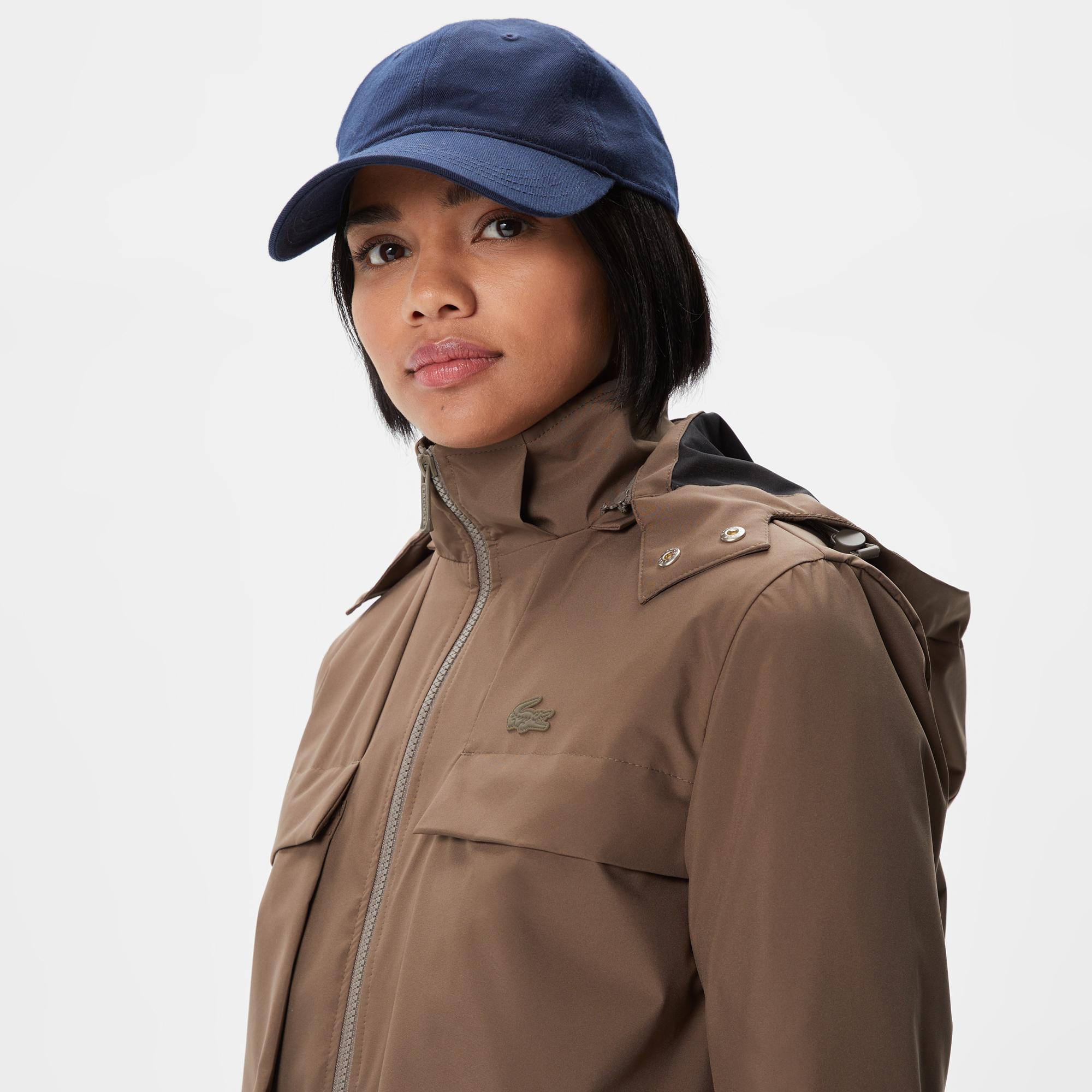 Kadın Kapüşonlu Kahverengi Mont