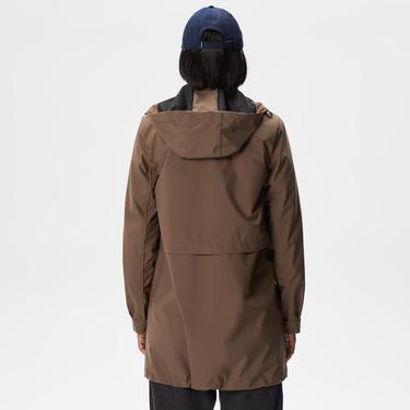  Kadın Kapüşonlu Kahverengi Mont