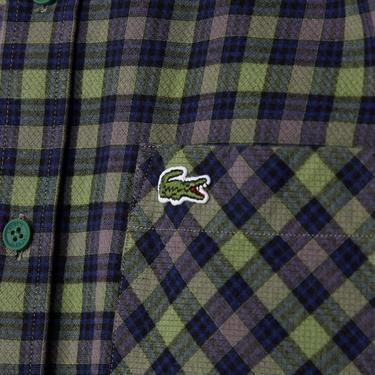  Erkek Regular Fit Ekose Koyu Yeşil Gömlek