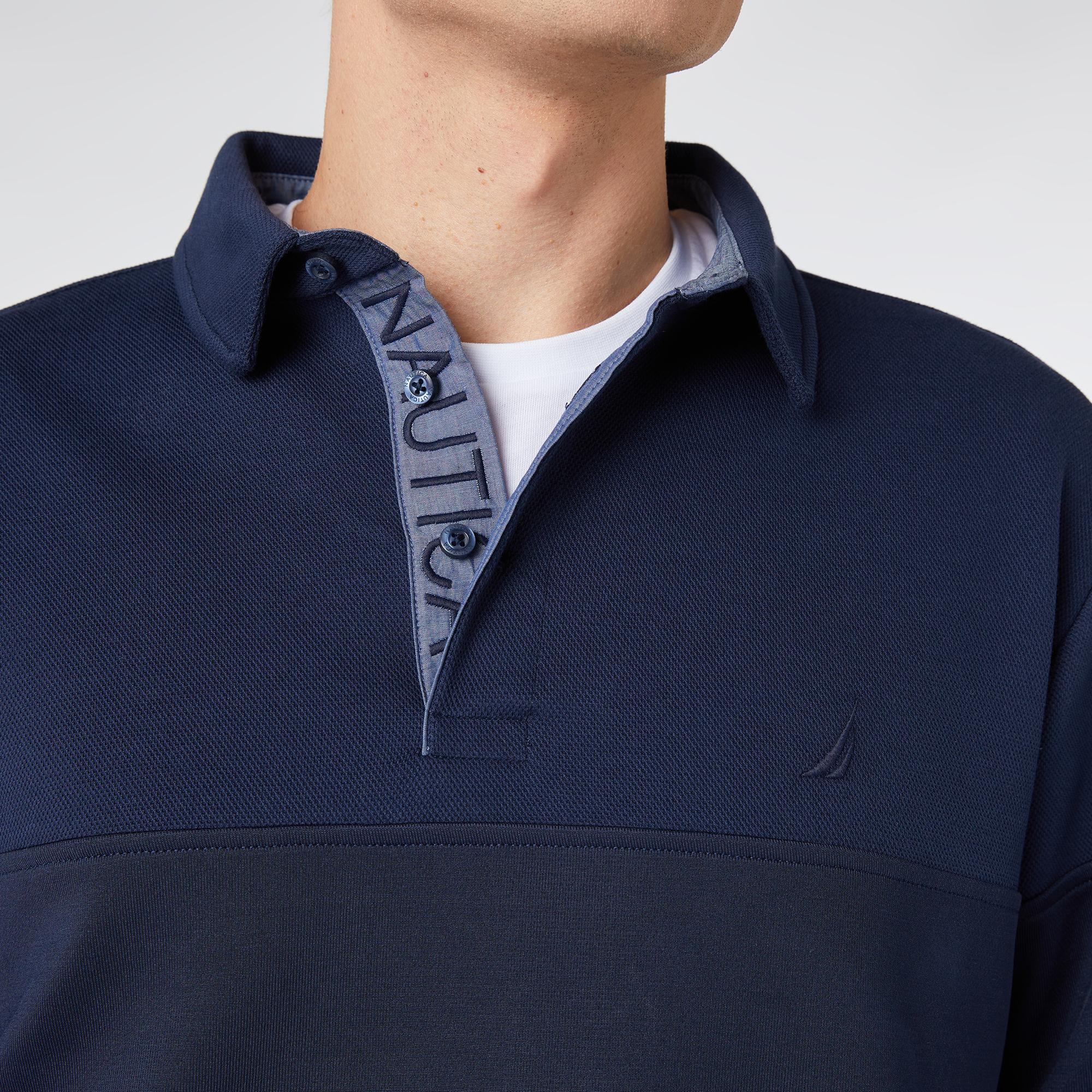 Nautica Erkek Lacivert Classic Fit Uzun Kollu Polo