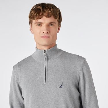  Nautica Erkek Gri Standart Fit Dik Yakalı Kazak