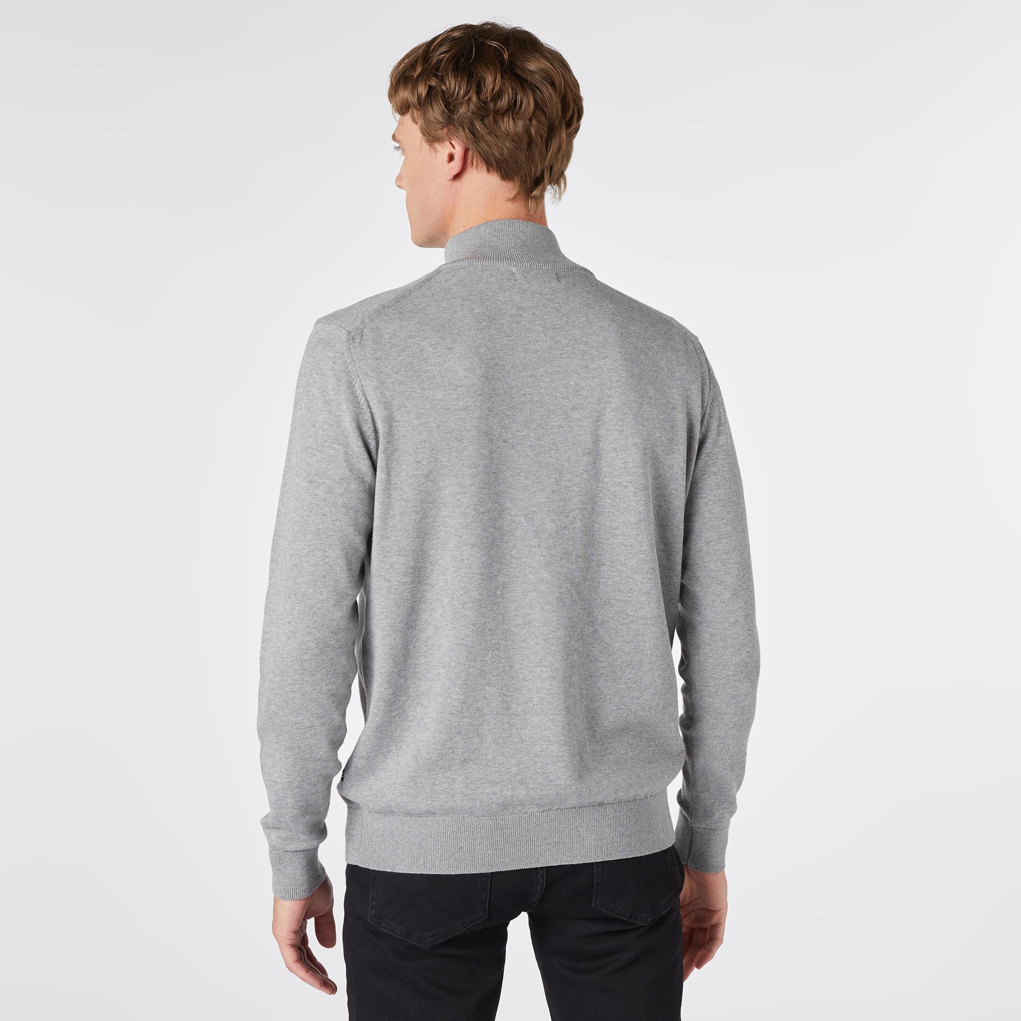 Nautica Erkek Gri Standart Fit Dik Yakalı Kazak