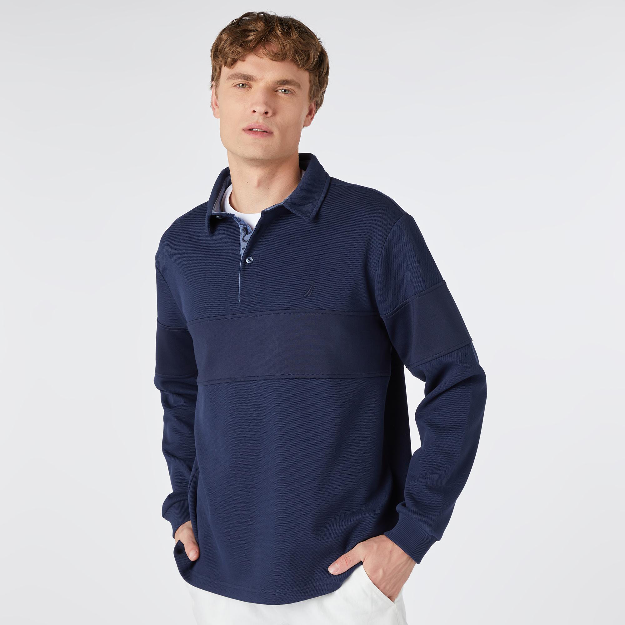 Nautica Erkek Lacivert Classic Fit Uzun Kollu Polo