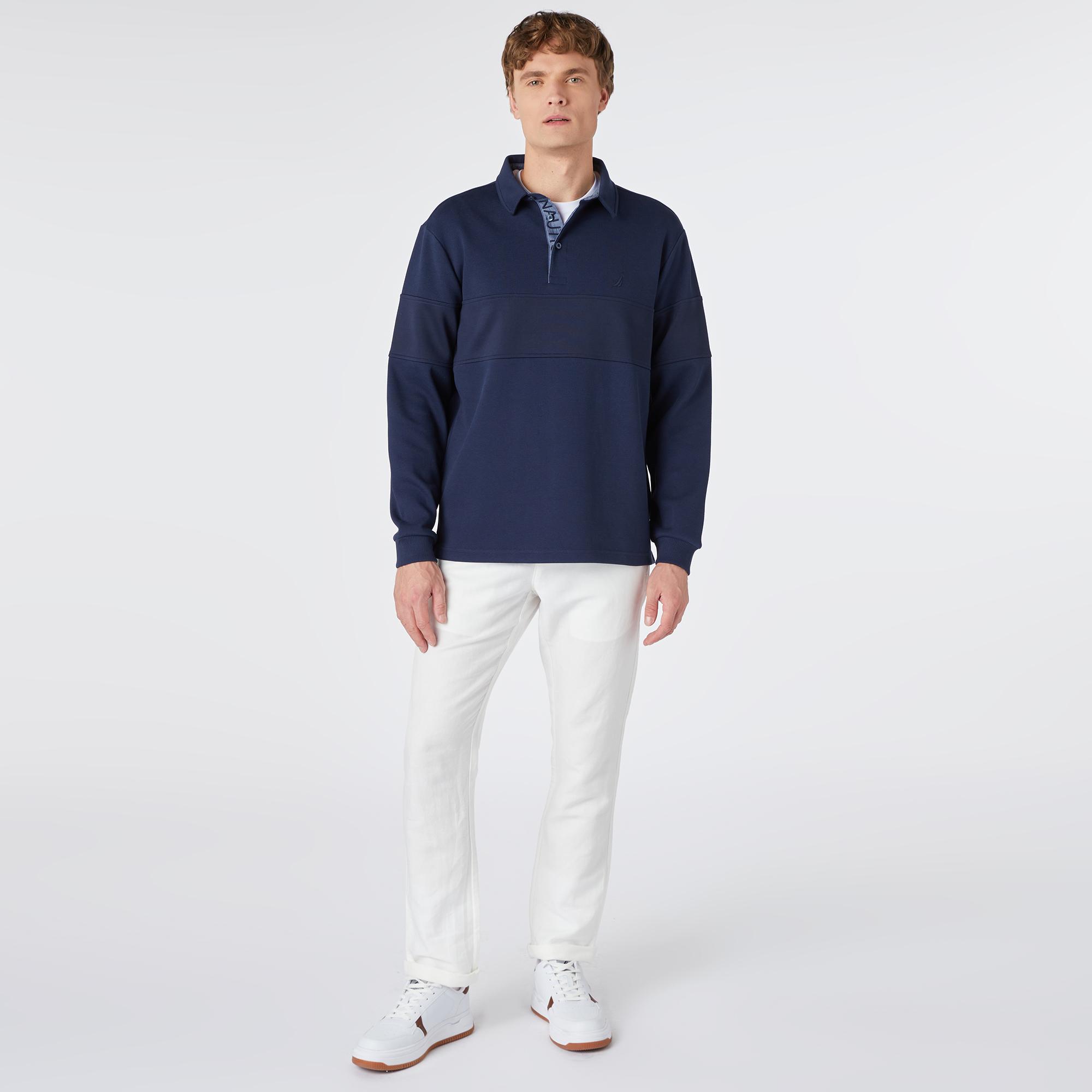 Nautica Erkek Lacivert Classic Fit Uzun Kollu Polo