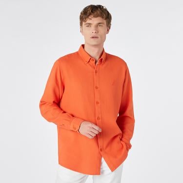  Nautica Erkek Turuncu Classic Fit Gömlek