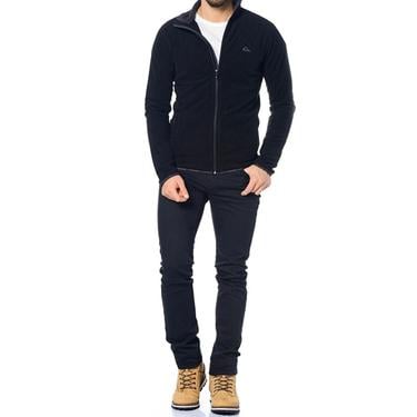  Quiksilver Mission Fz Erkek Siyah Polar Ceket