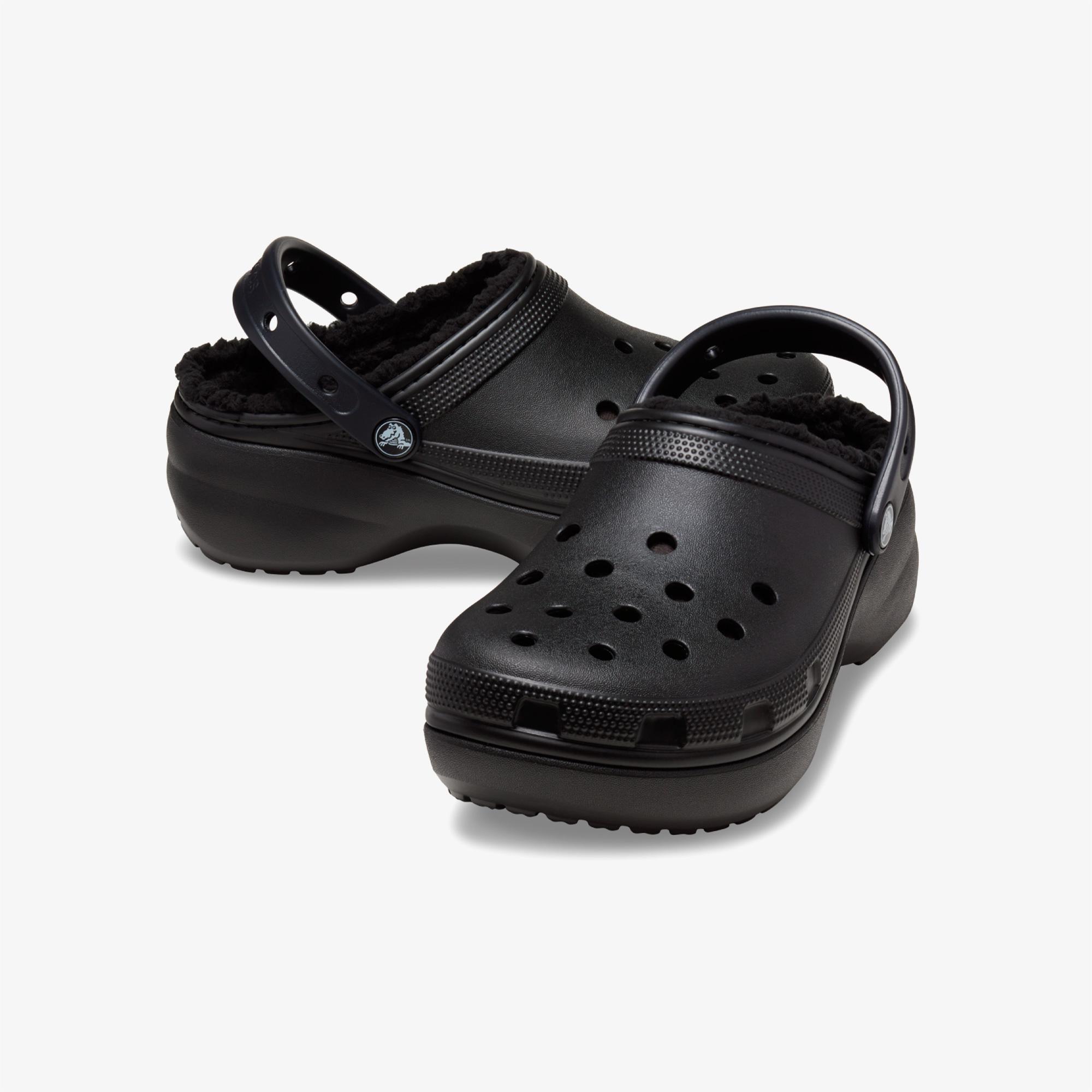 Crocs Classic Platform Lined Clog Noir Kadın Siyah Terlik