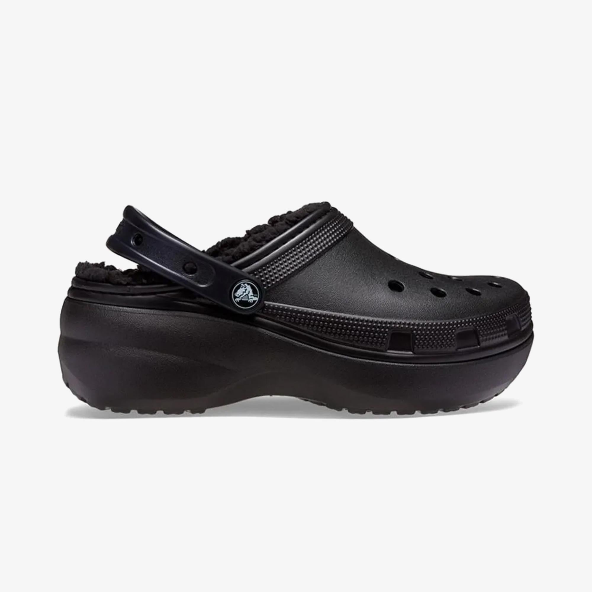 Crocs Classic Platform Lined Clog Noir Kadın Siyah Terlik
