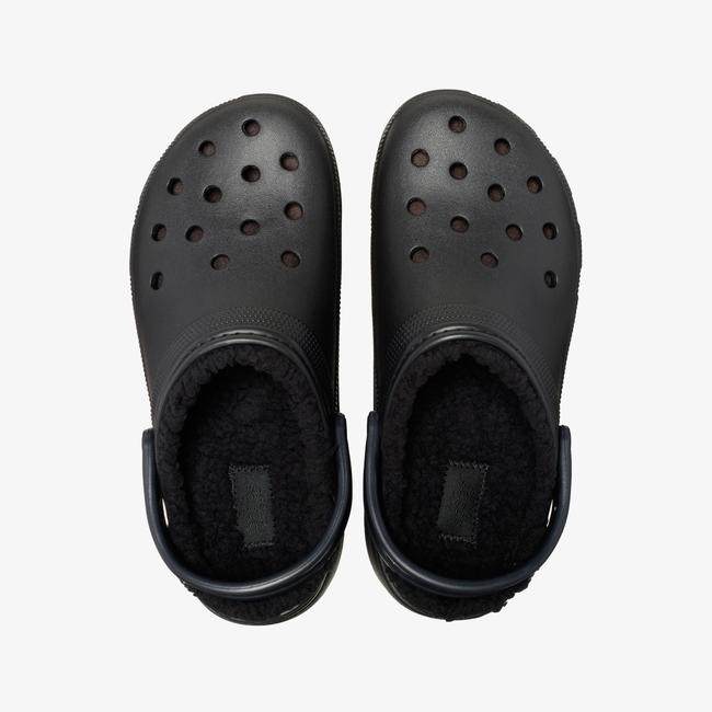  Crocs Classic Platform Lined Clog Noir Kadın Siyah Terlik
