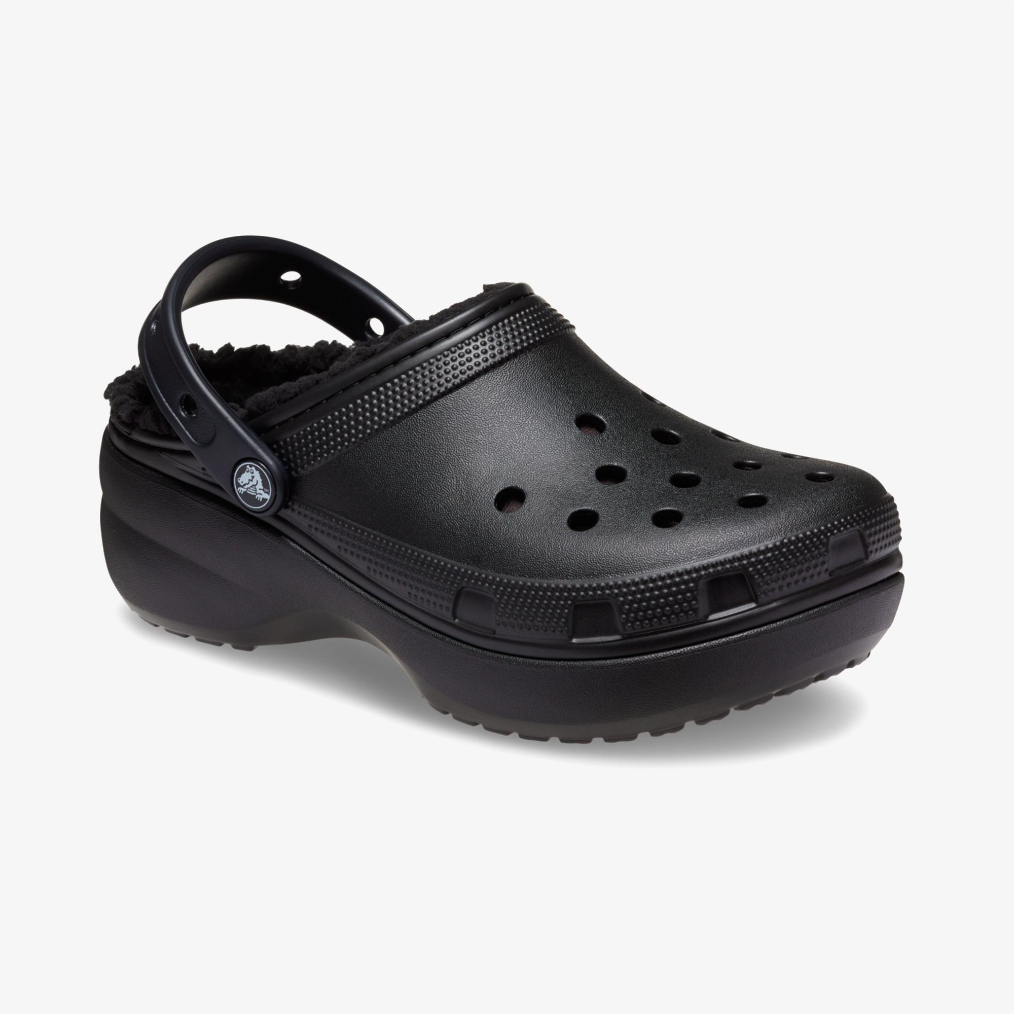 Crocs Classic Platform Lined Clog Noir Kadın Siyah Terlik