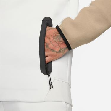  Nike Tech Fleece Hoodie Full Zip Erkek Beyaz Sweatshirt