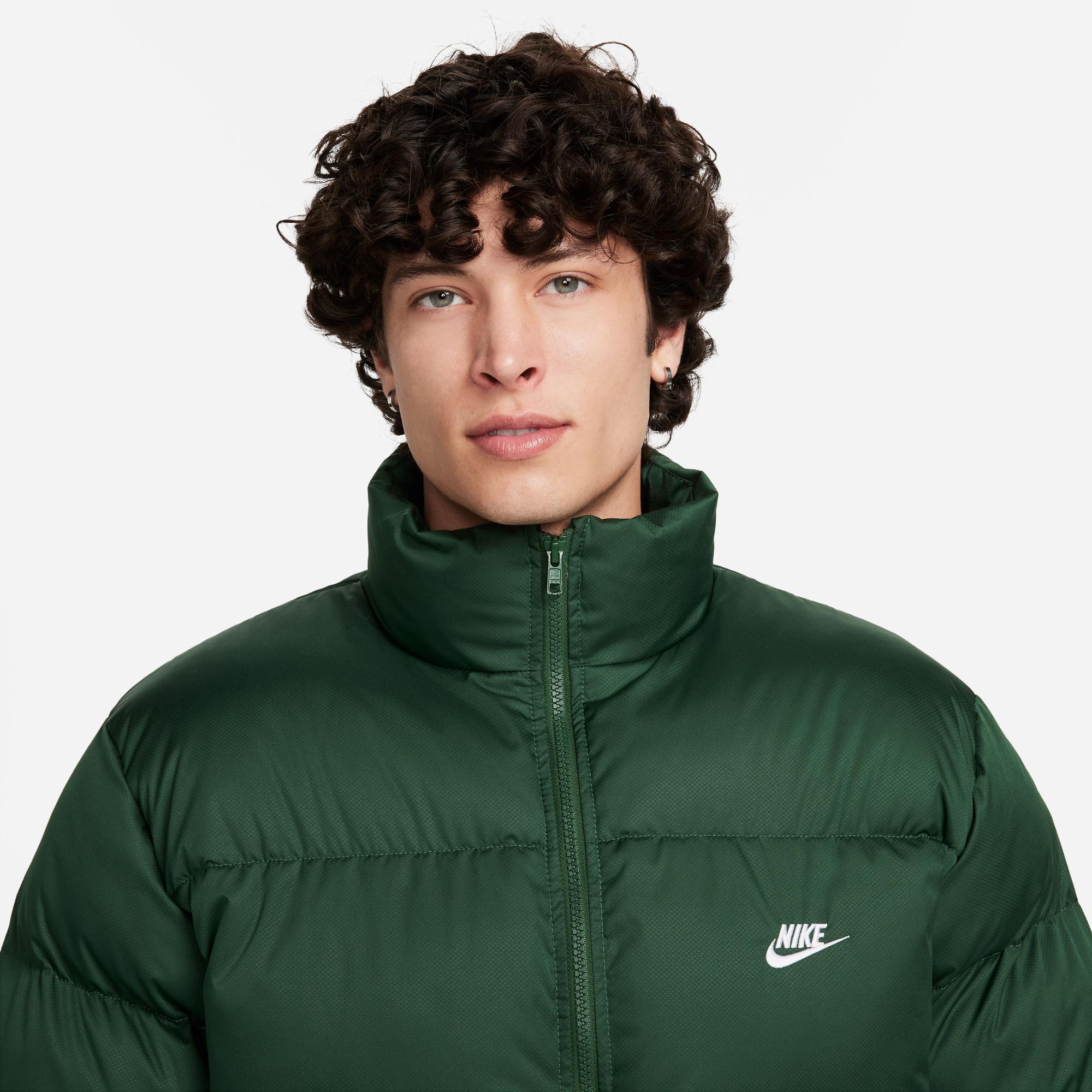 Nike Sportswear Club Puffer Erkek Yeşil Mont