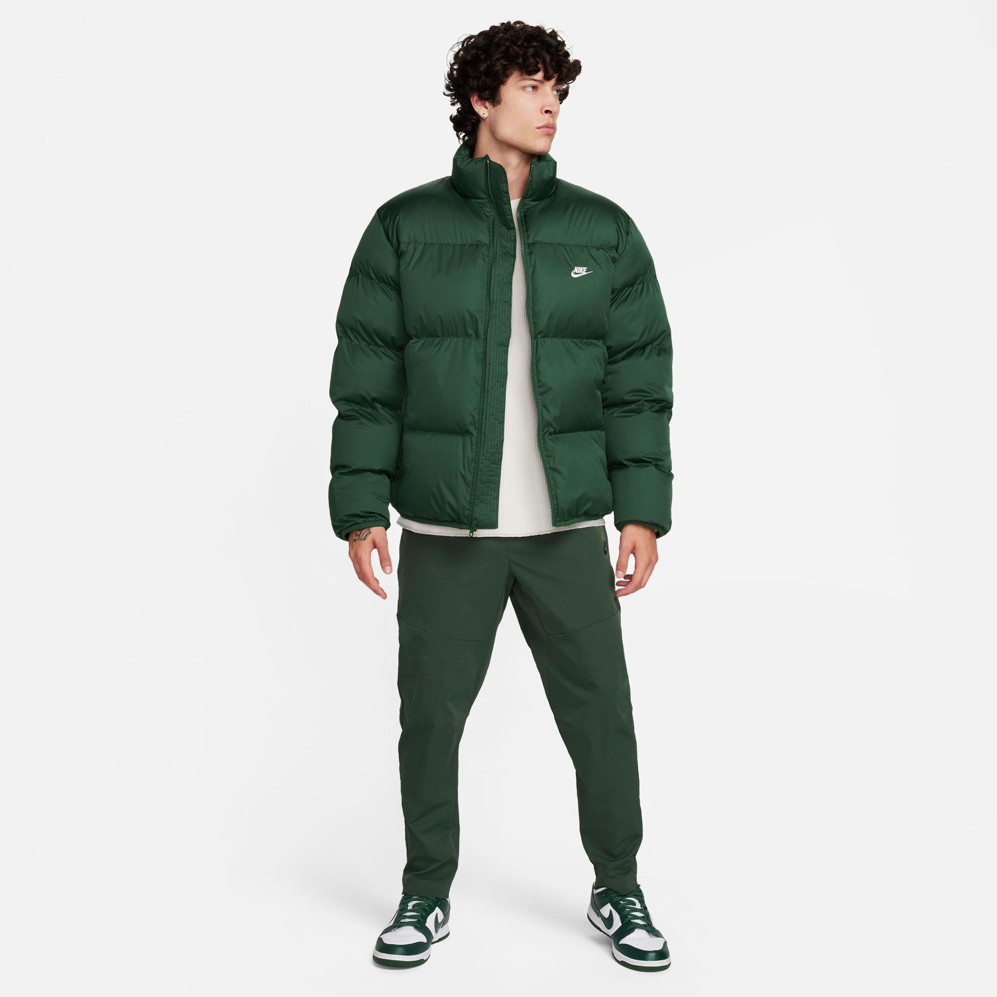 Nike Sportswear Club Puffer Erkek Yeşil Mont
