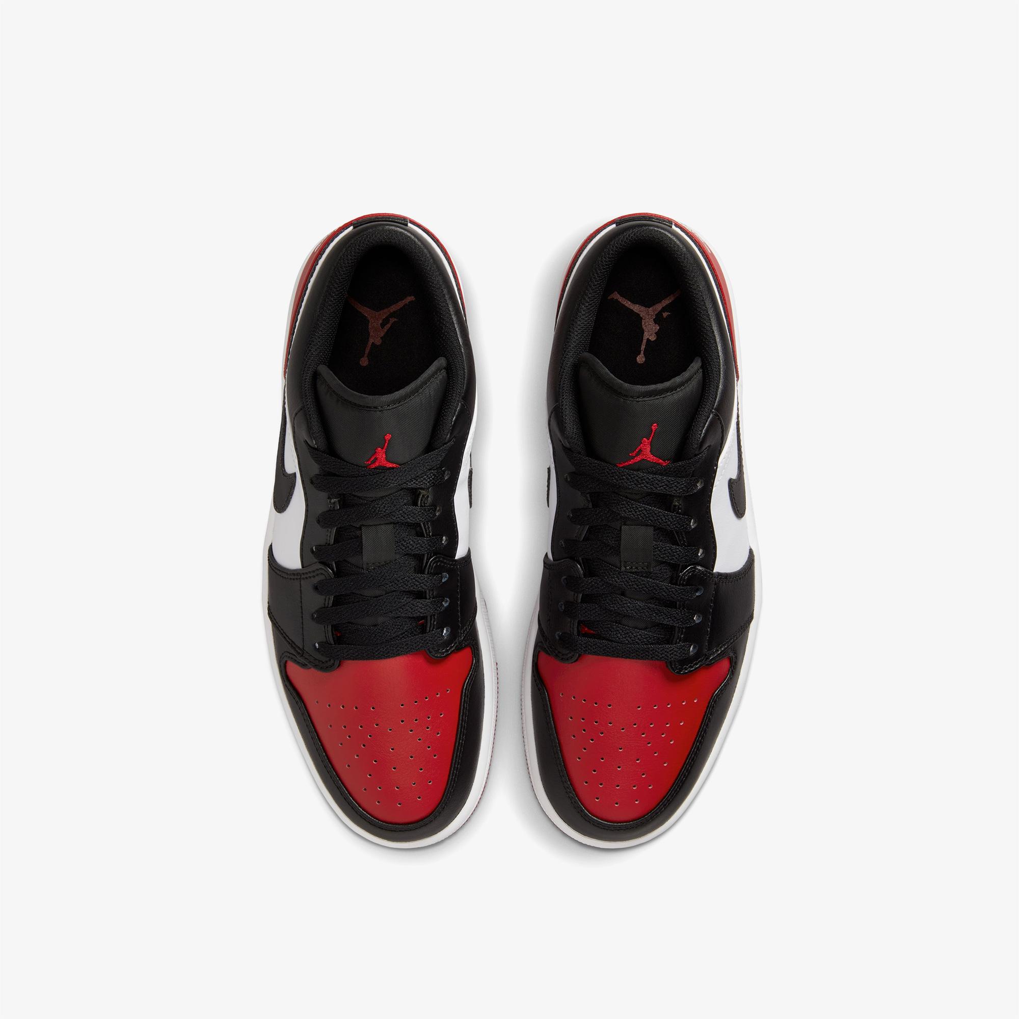 Jordan Air 1 Low Erkek Siyah - Kırmızı Spor Ayakkabı