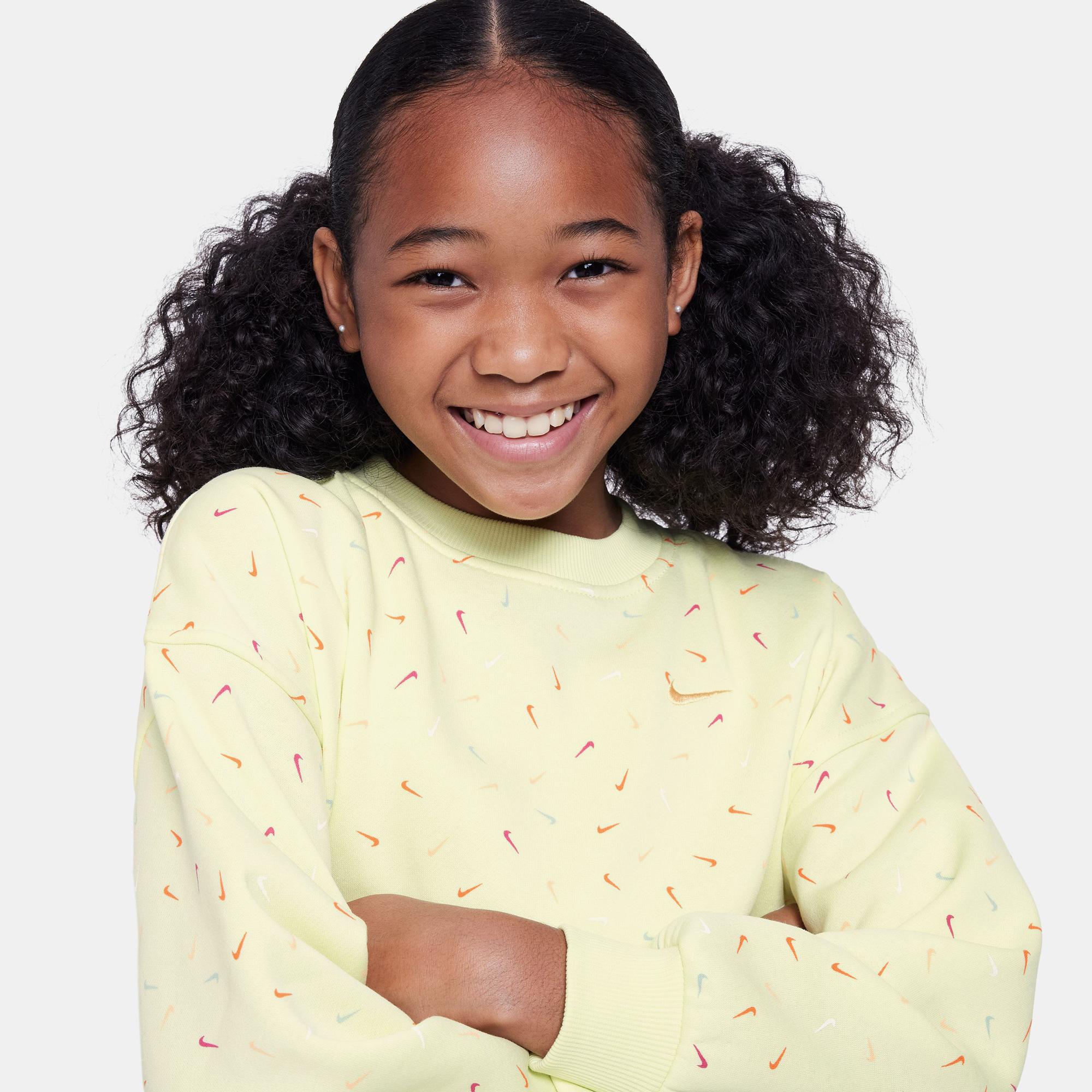 Nike Sportswear Club Fleece Oversize Çocuk Sarı Sweatshirt