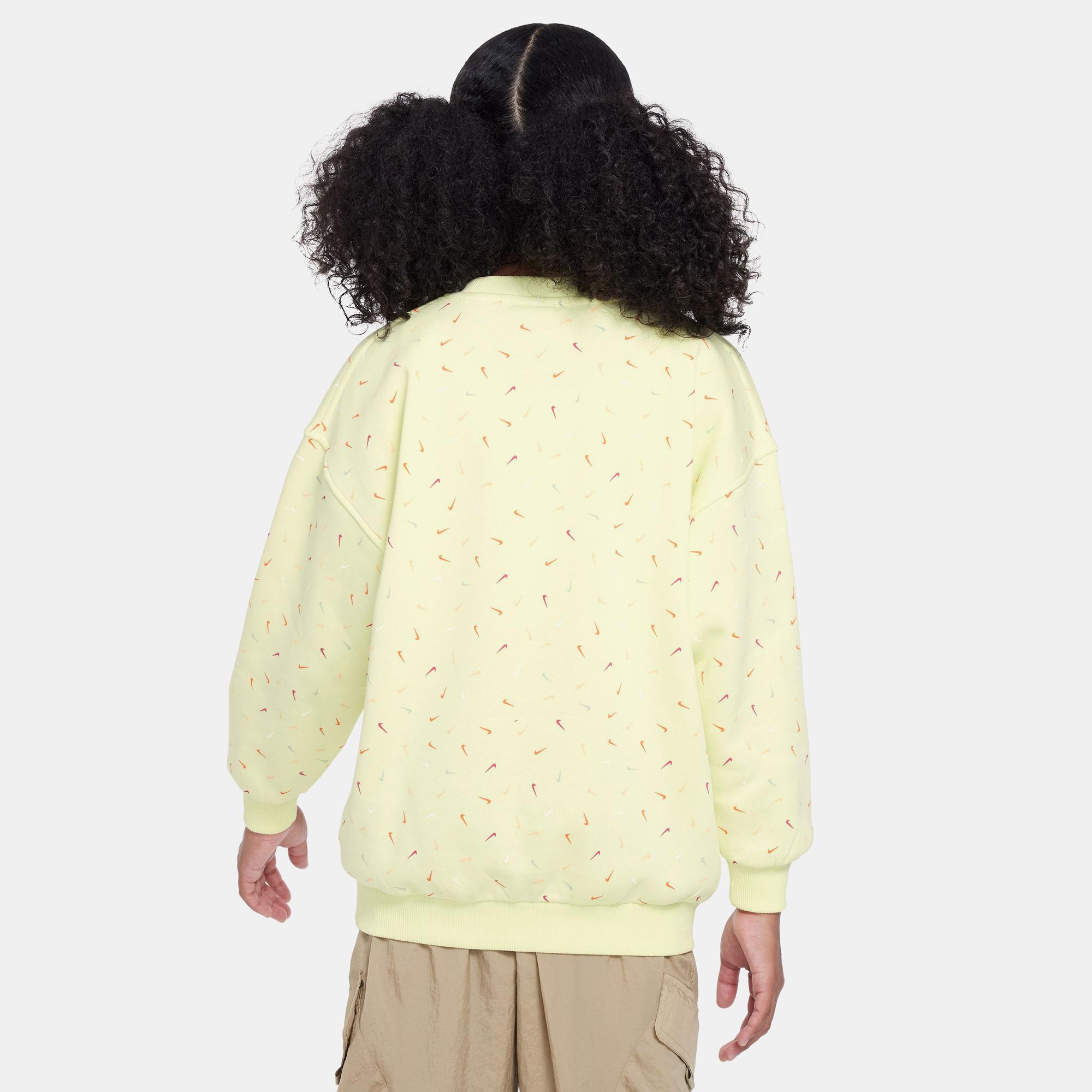 Nike Sportswear Club Fleece Oversize Çocuk Sarı Sweatshirt