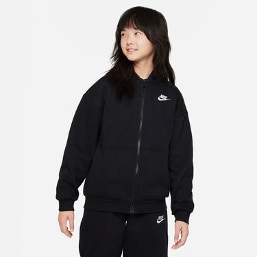  Nike Sportswear Club Fleece Oversize Full Zip Çocuk Siyah Hoodie