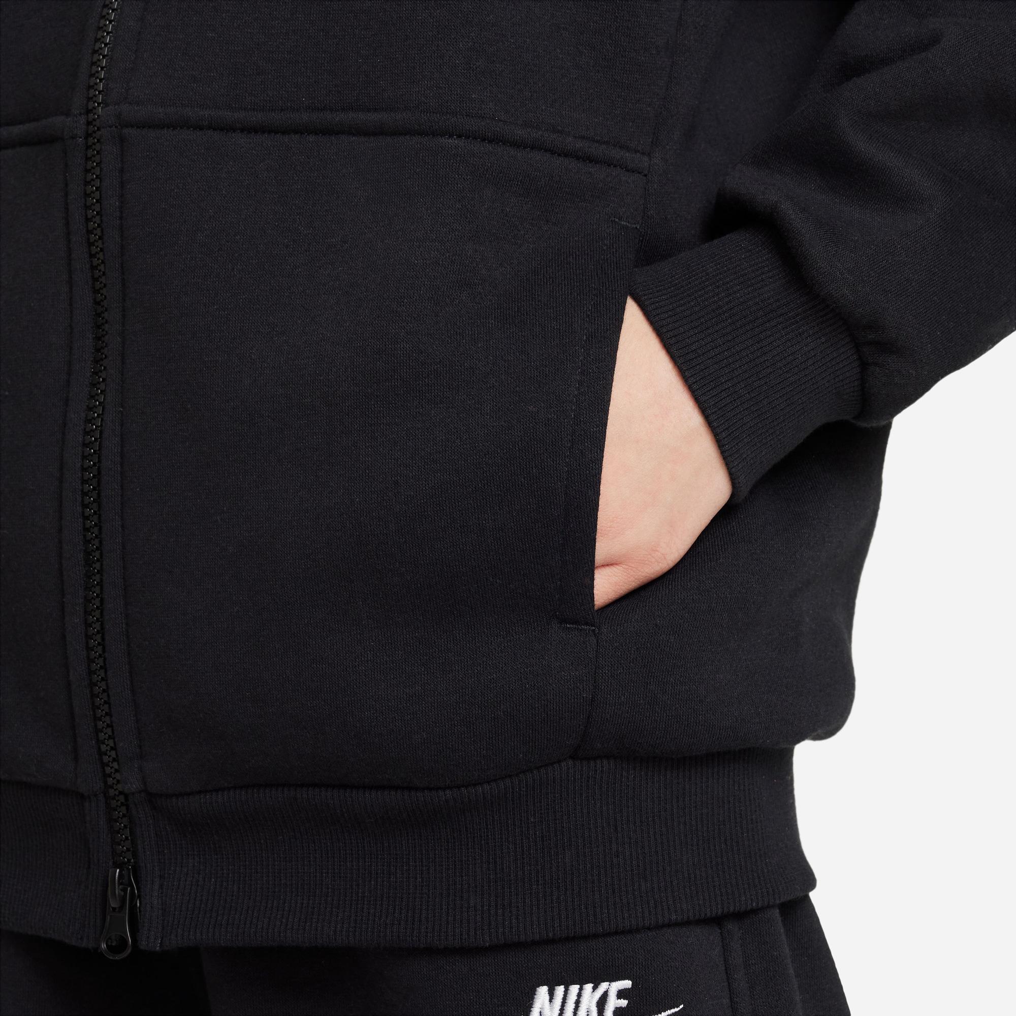 Nike Sportswear Club Fleece Oversize Full Zip Çocuk Siyah Hoodie