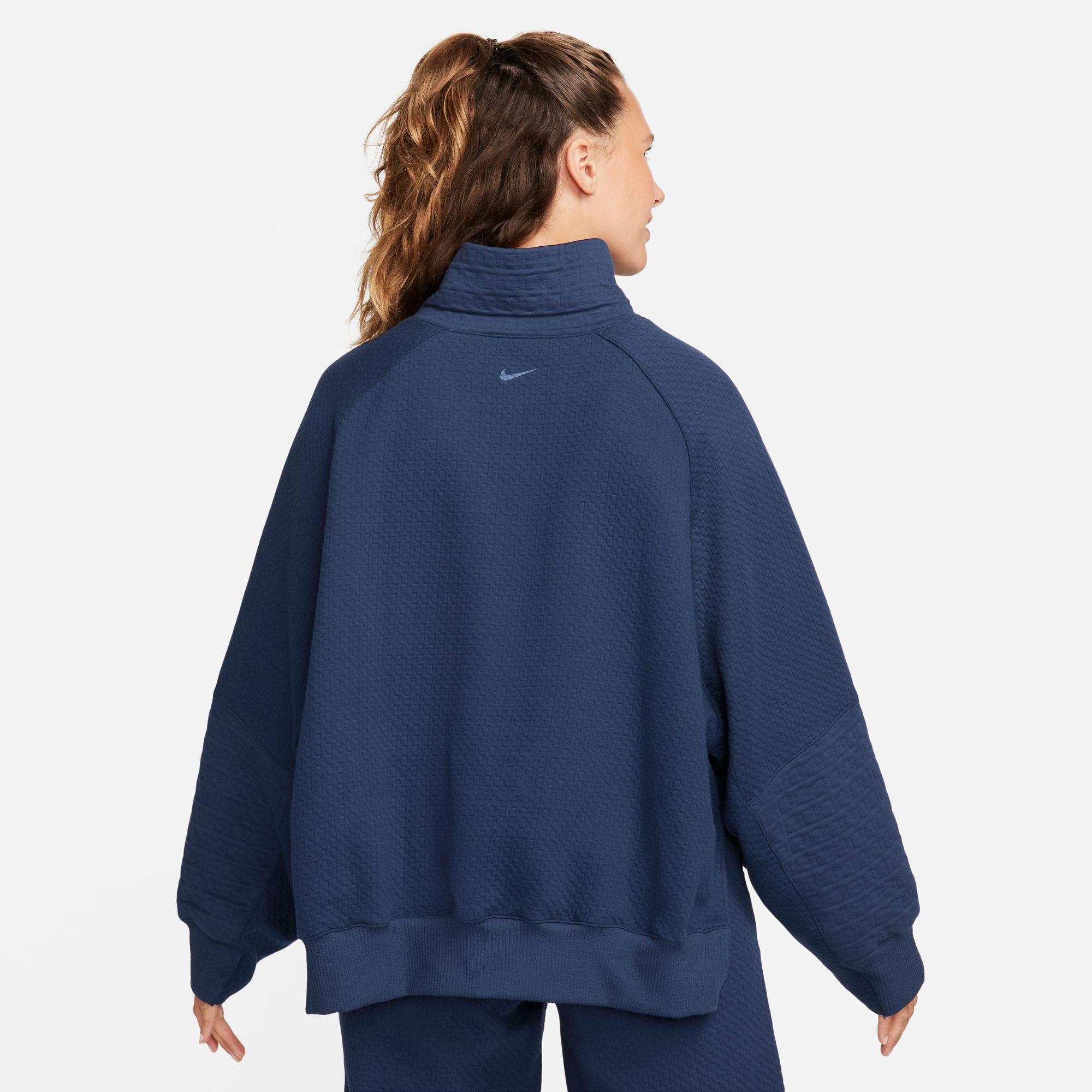 Nike Yoga Therma-Fit Fleece Kadın Lacivert Sweatshirt