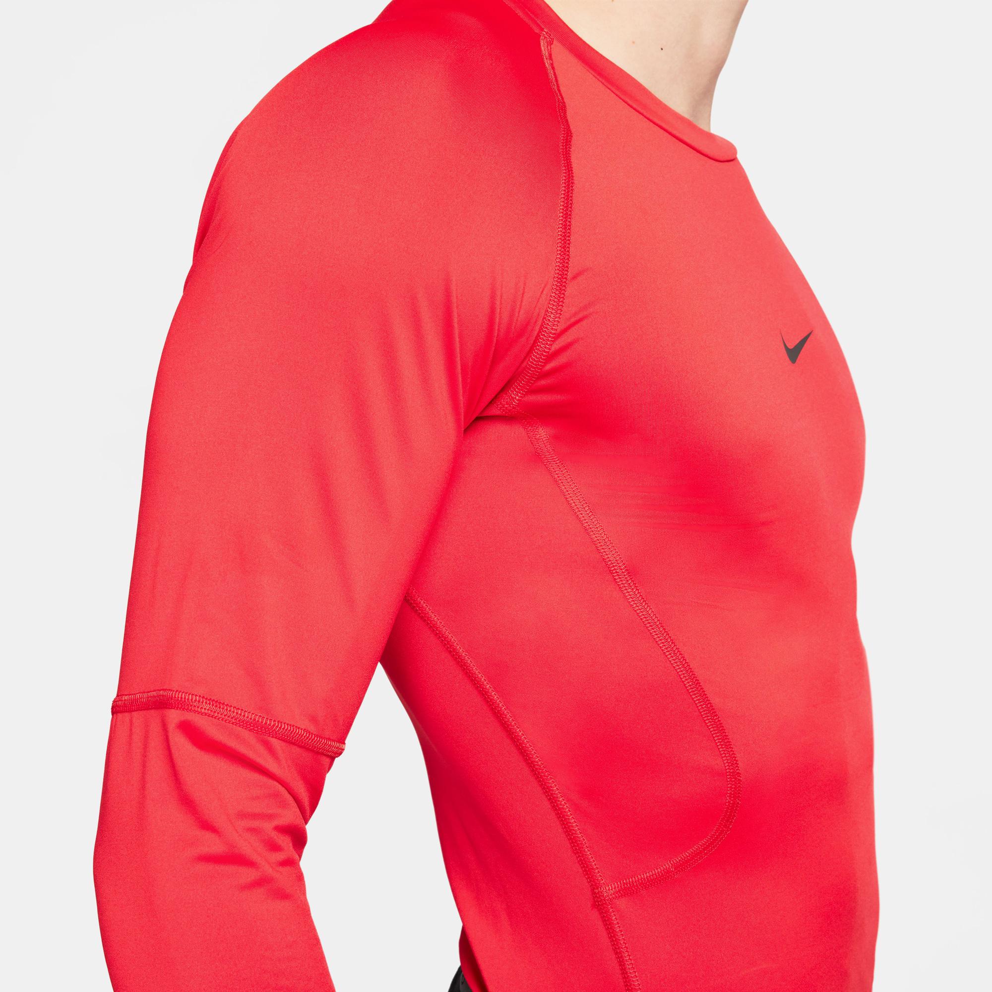 Nike Pro Dri-FIT Erkek Kırmızı Uzun Kollu T-Shirt