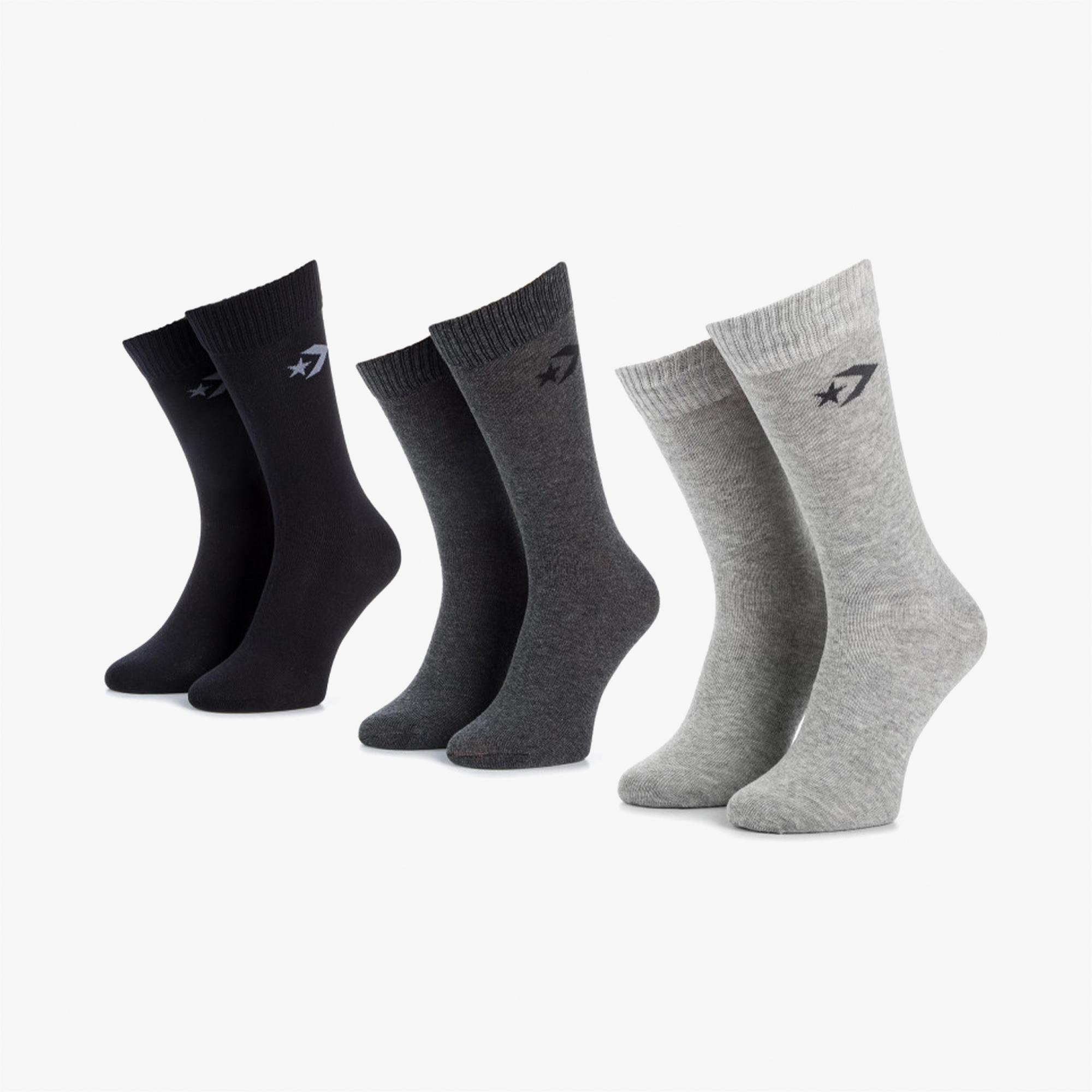 Converse Star Chevron Erkek 3'lü Renkli Uzun Çorap