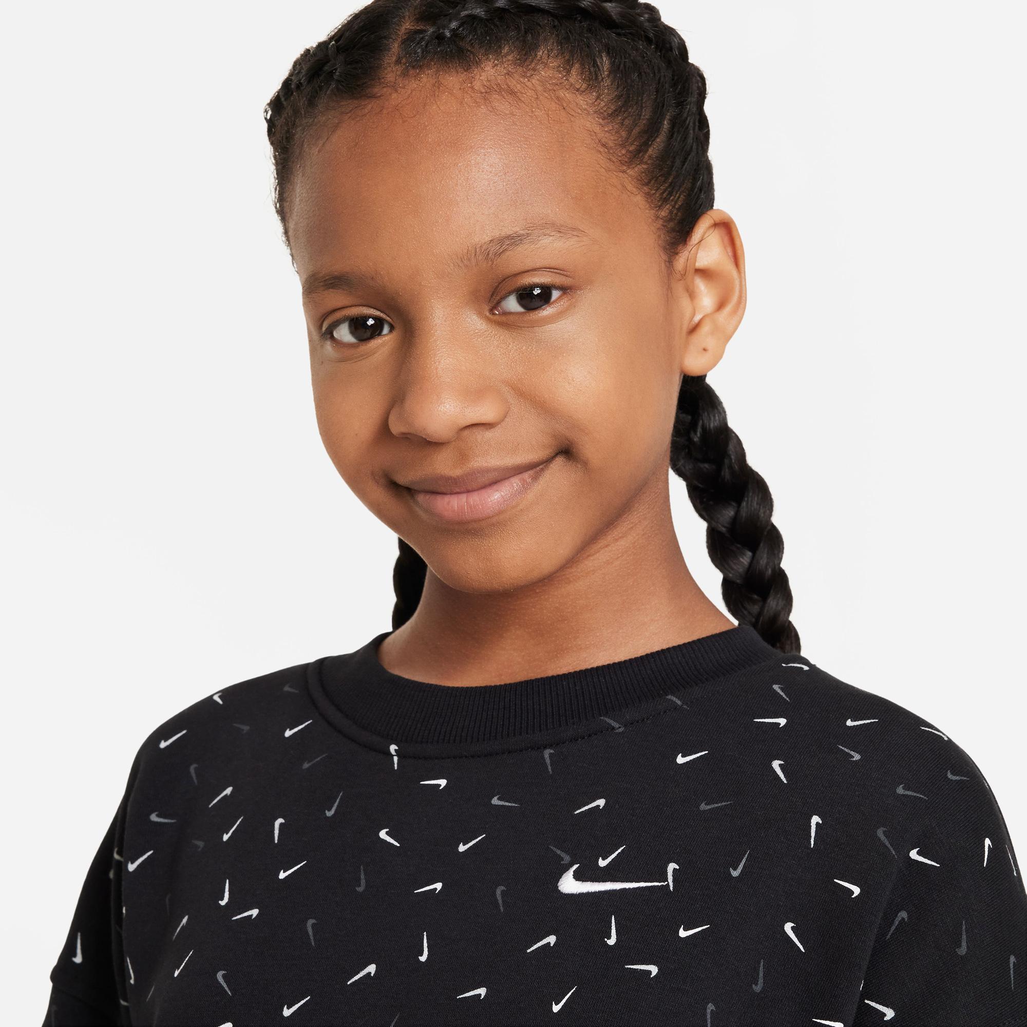 Nike Sportswear Club Fleece Oversize Çocuk Siyah Sweatshirt