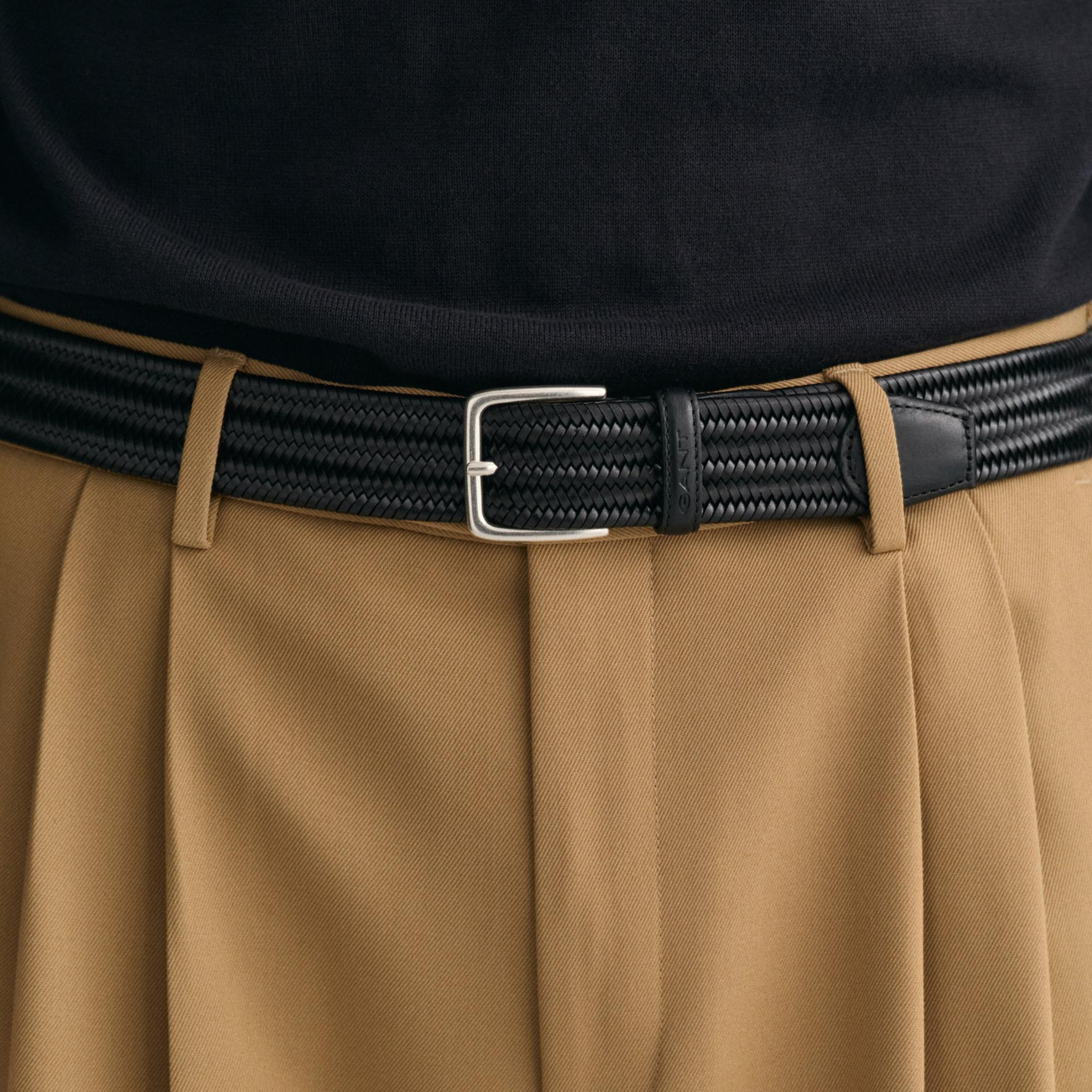 GANT Erkek Siyah Logolu Kemer