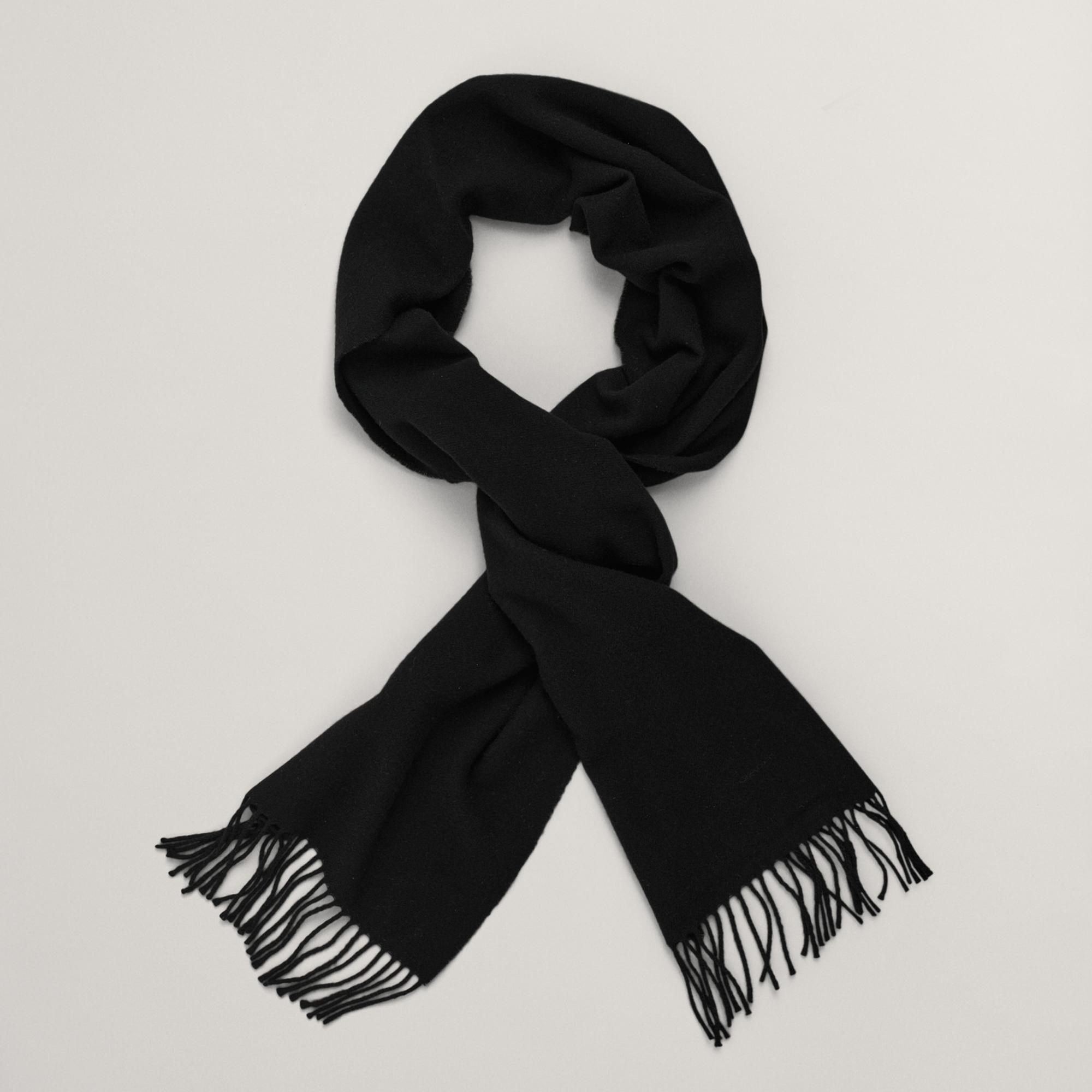 GANT Unisex Siyah Logolu Atkı