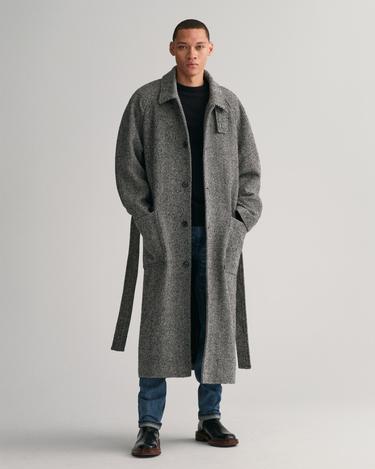  GANT Erkek Siyah Regular Fit Bisiklet Yaka Yün Kazak