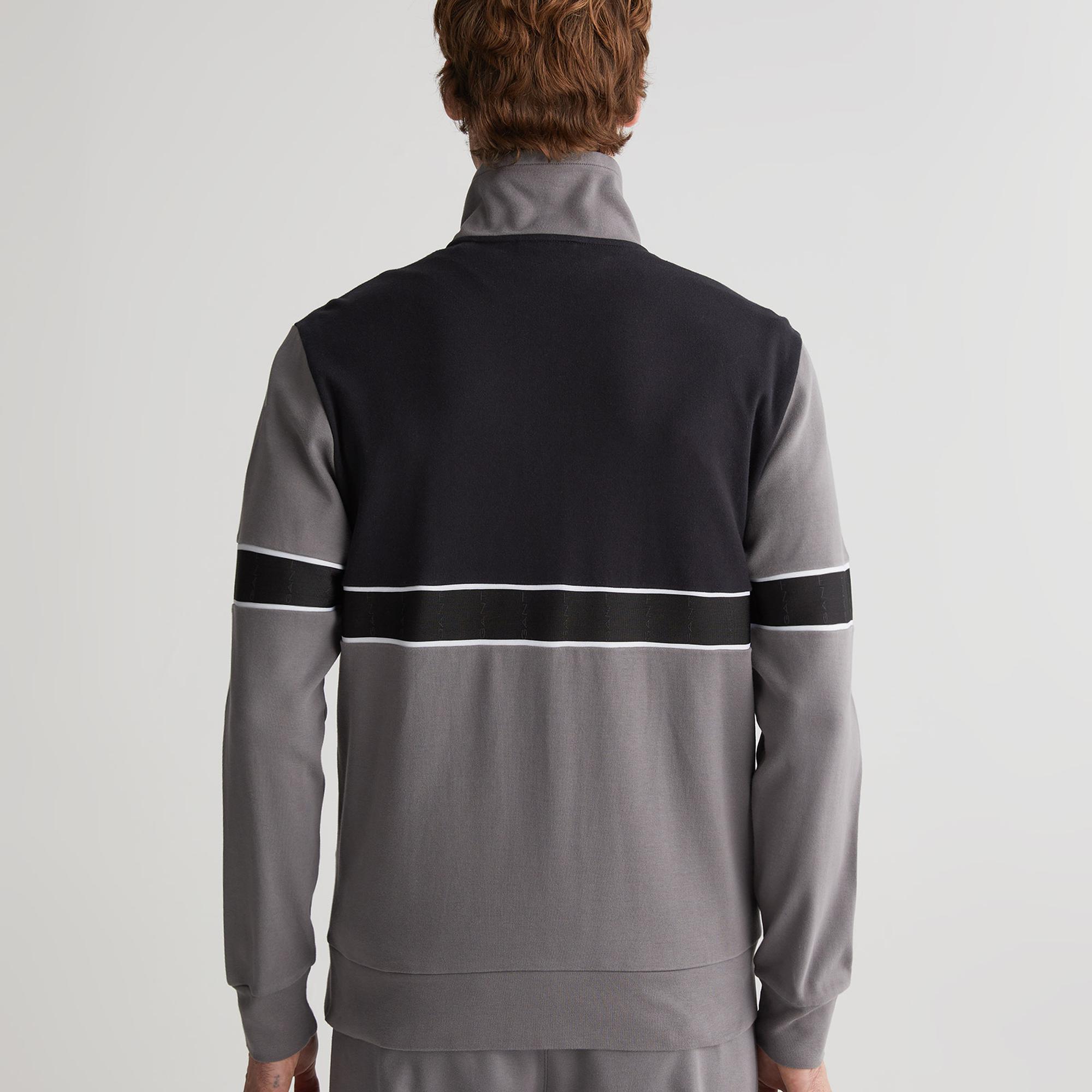 GANT Erkek Gri Regular Fit Fermuarlı Sweatshirt