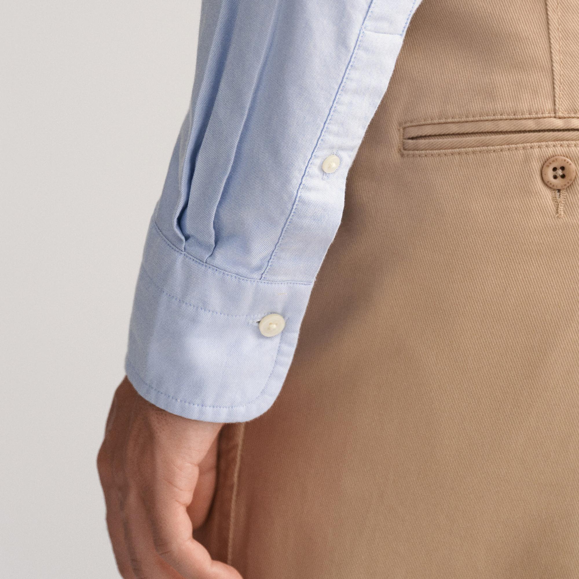 GANT Erkek Mavi Regular Fit Düğmeli Yaka Oxford Gömlek